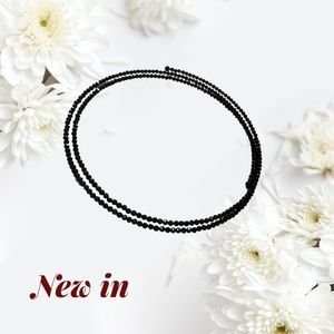 Genuine Black Spinel Choker/ With Movement the look of black diamonds